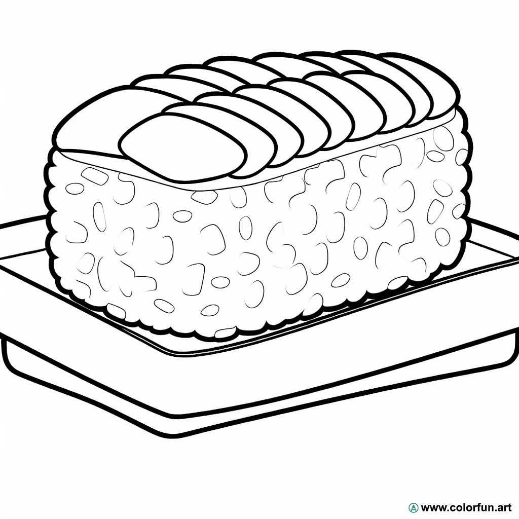 coloring page traditional sushi