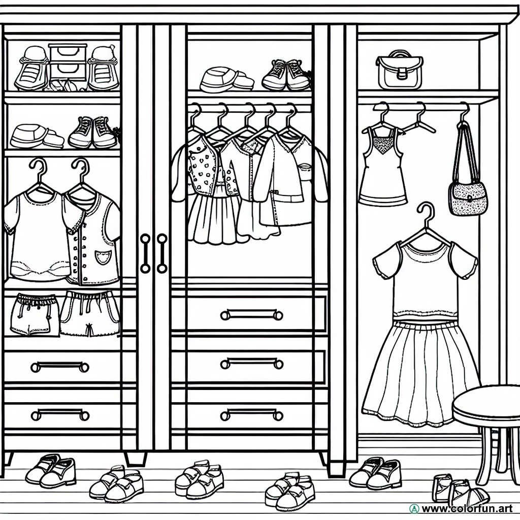 coloring page adult clothing