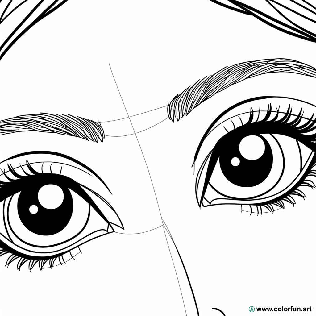 coloring page female eyes