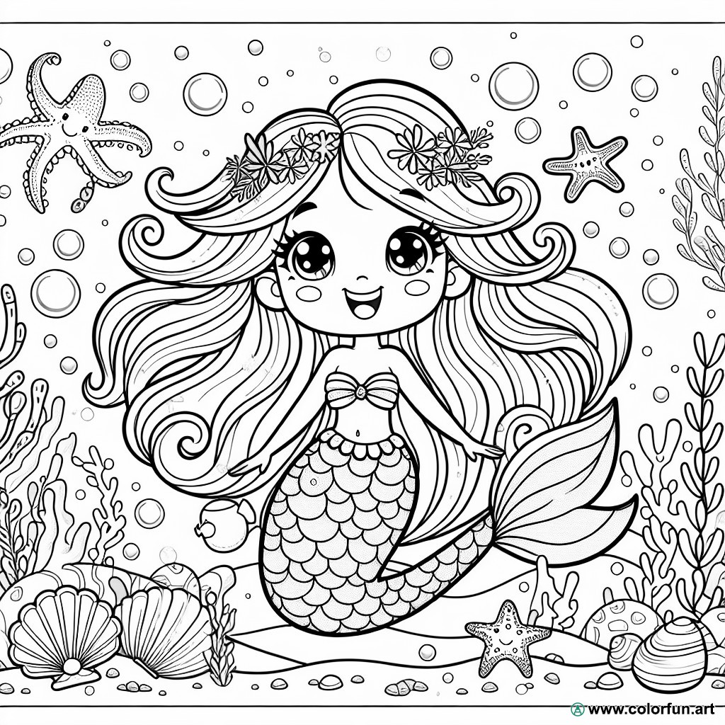 coloring page ariel the mermaid