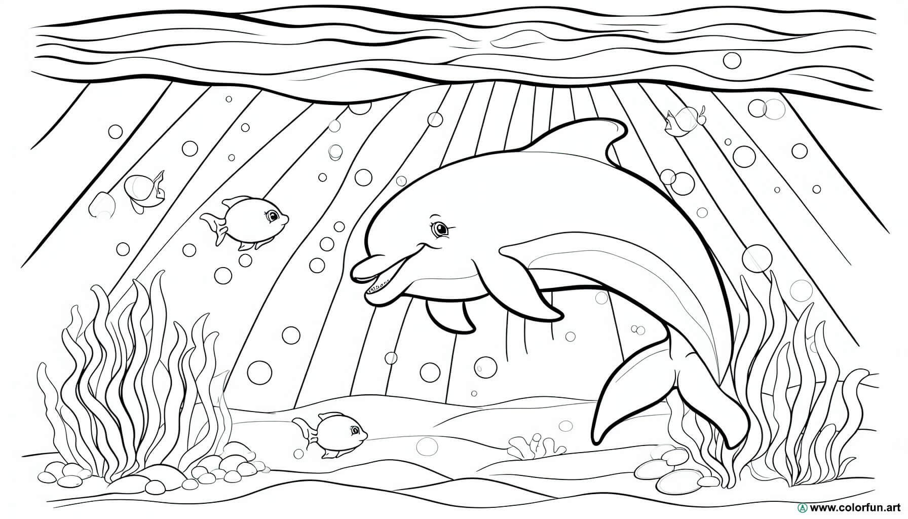 coloring page underwater scenes