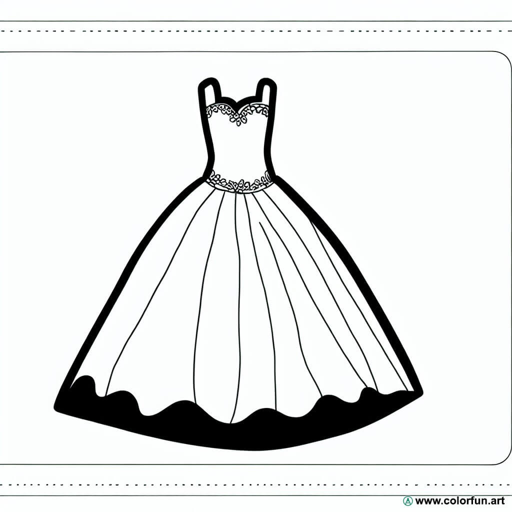 coloring page wedding dress