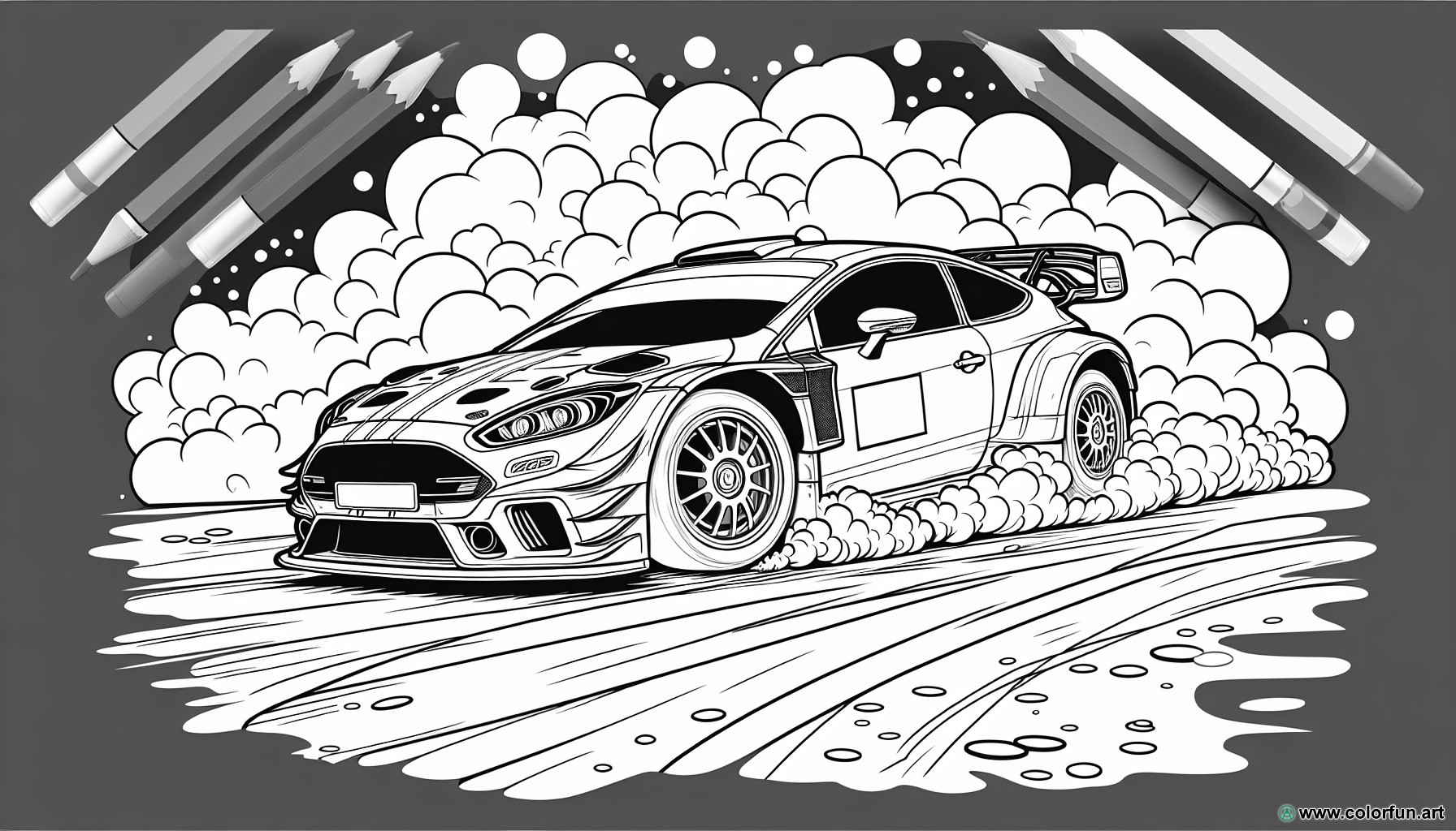 fast rally car coloring page