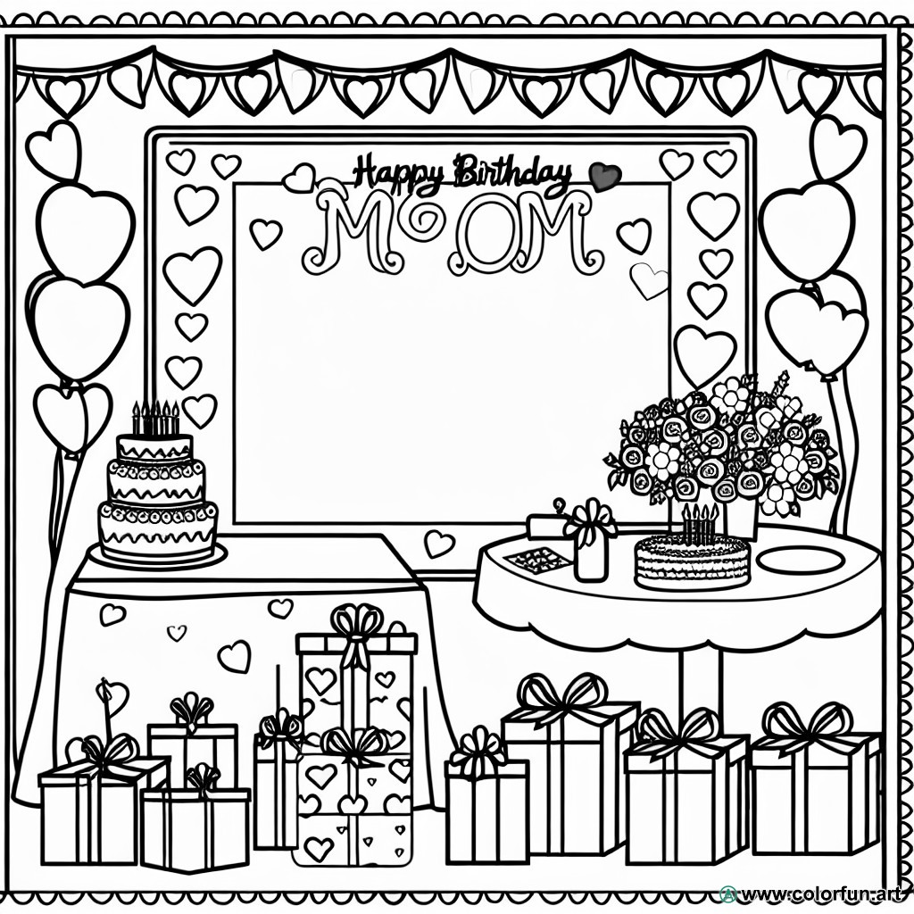 birthday coloring page mom 40 years