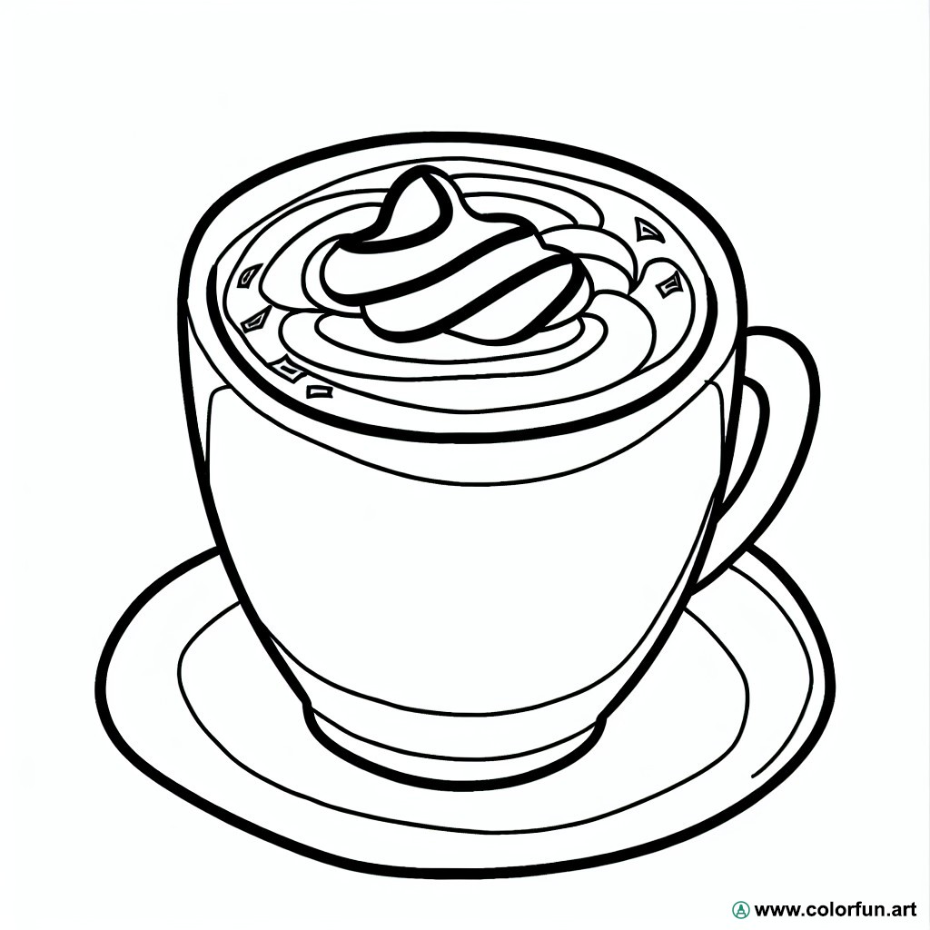 coloring page hot chocolate