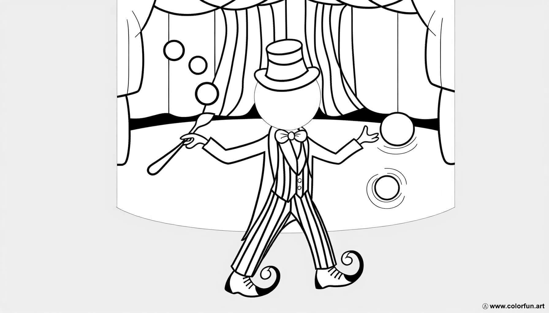 coloring page circus juggler