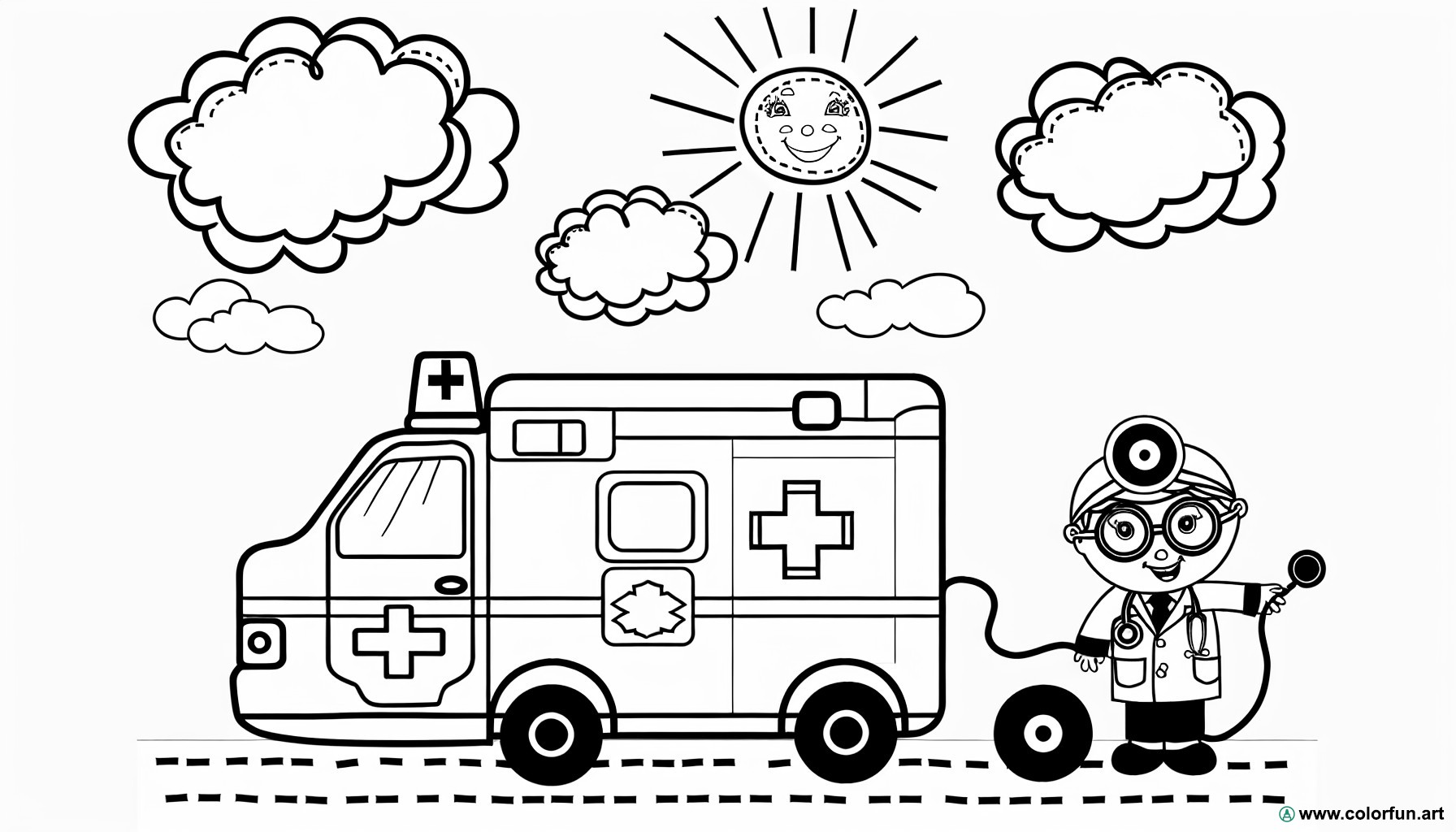 ambulance truck coloring page