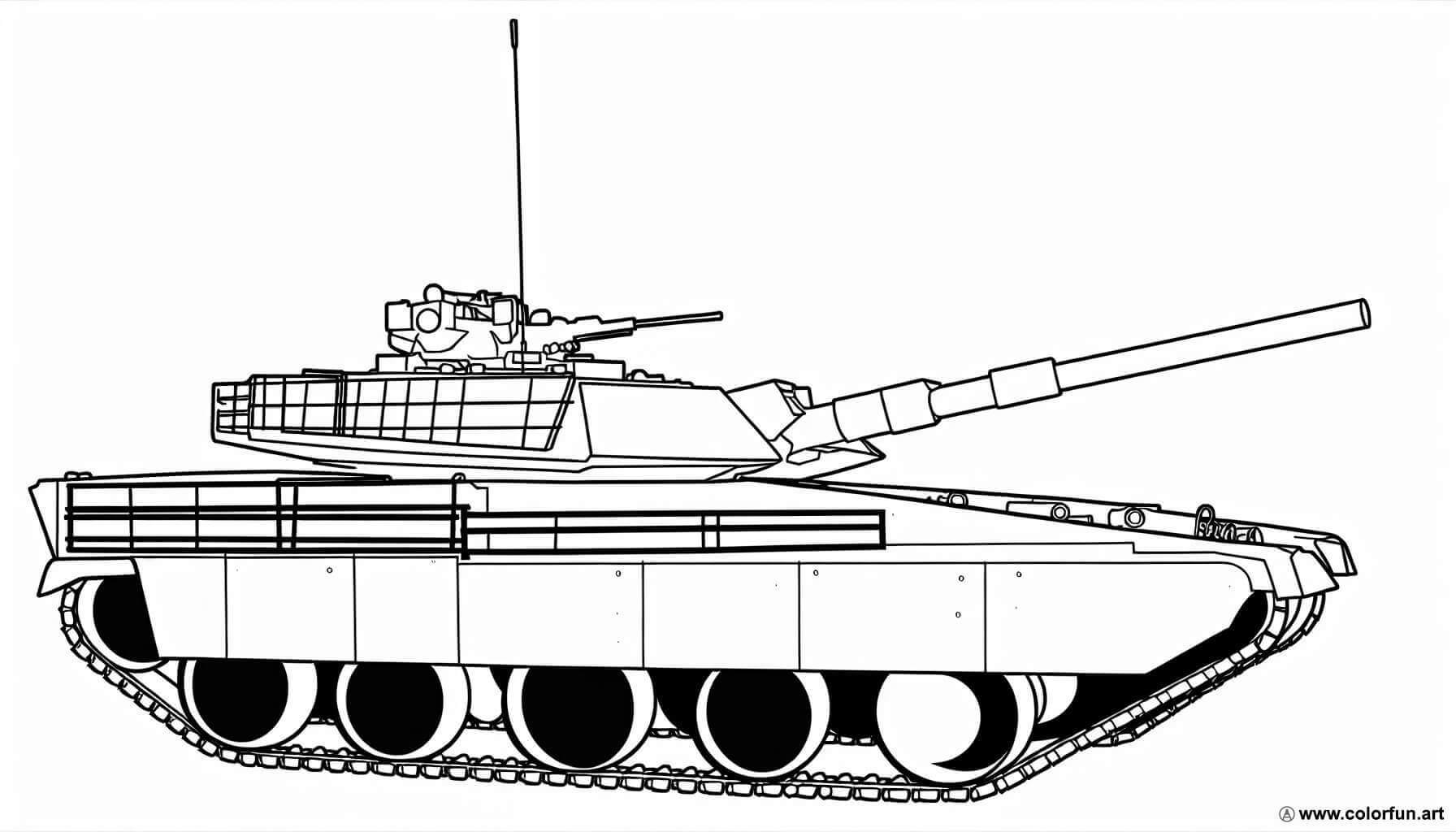 coloring page military tank