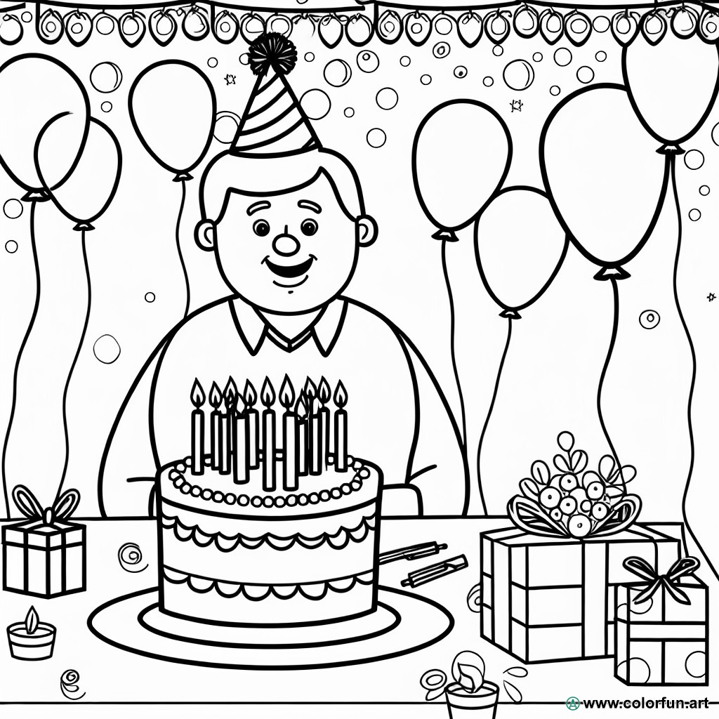 coloring page father birthday