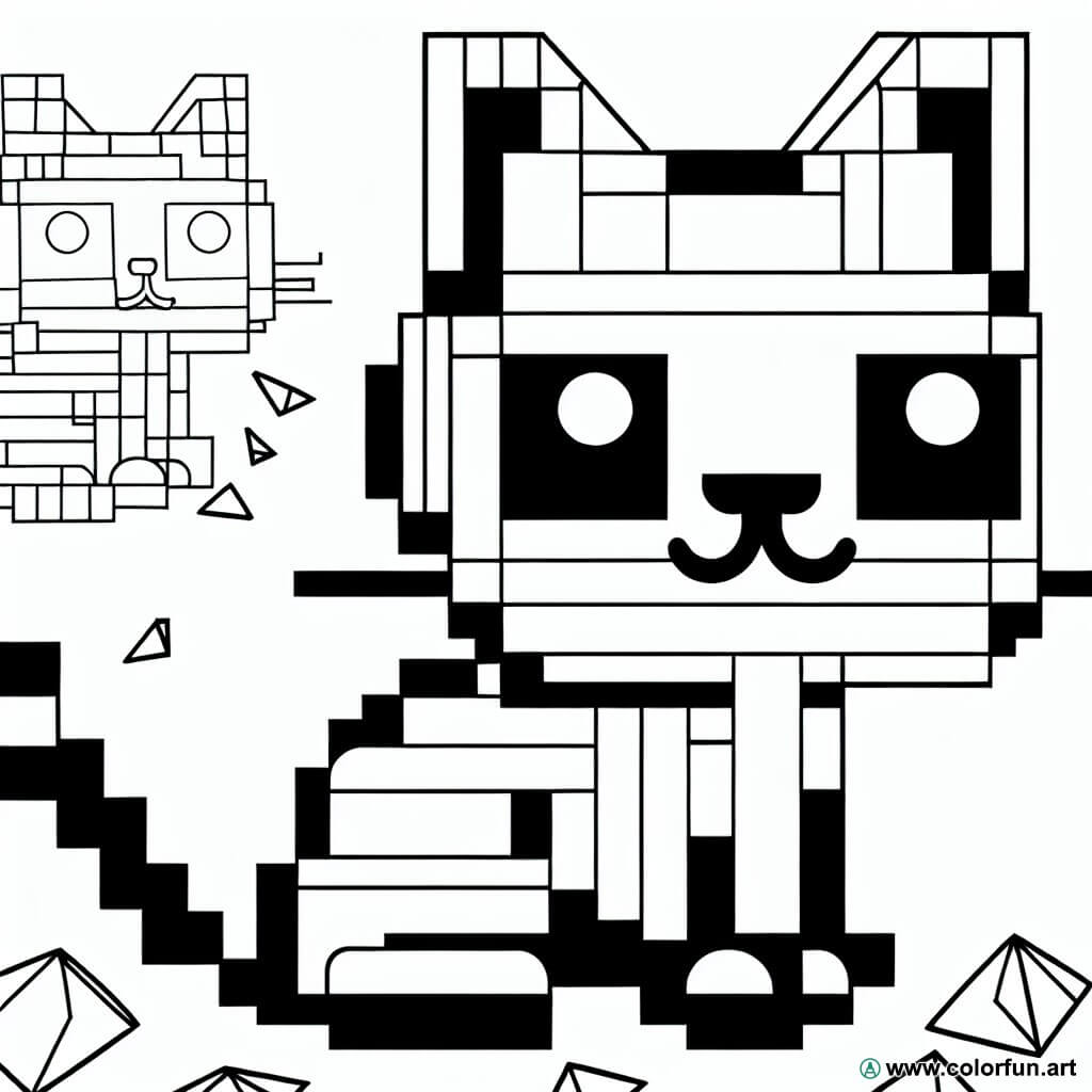 coloring page pixels animals