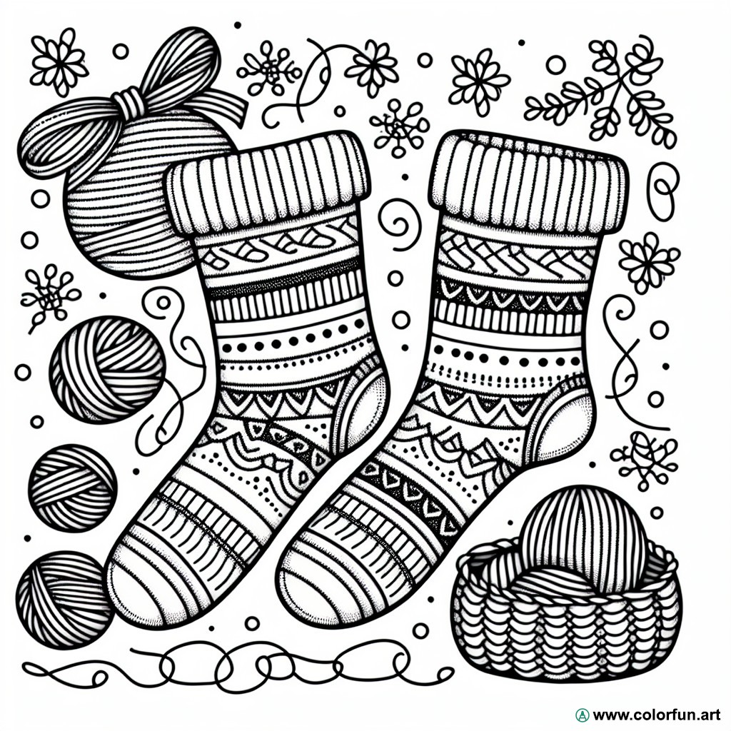 wool socks coloring page