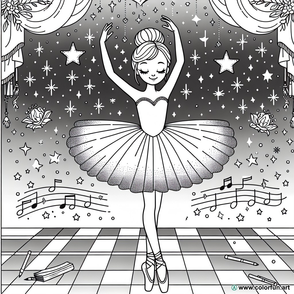 coloring page ballerina