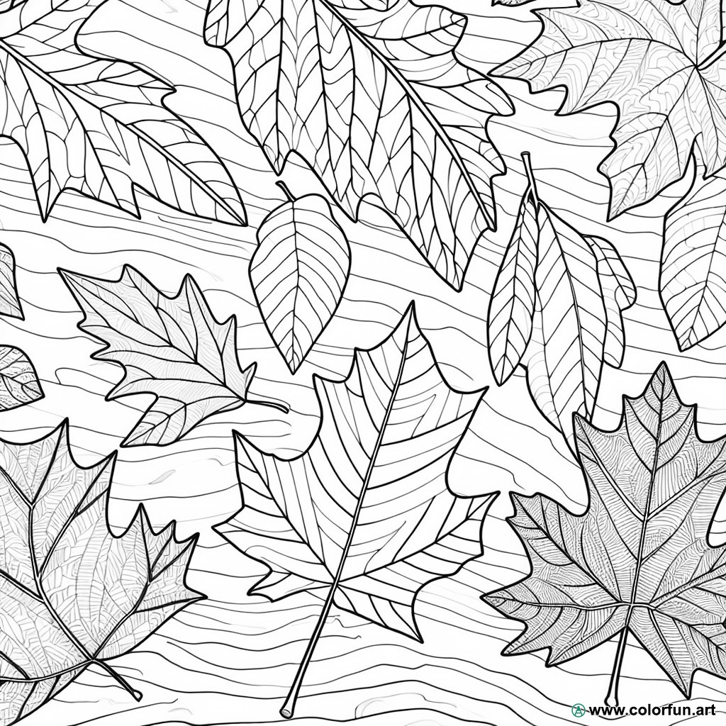 adult tree leaves coloring page