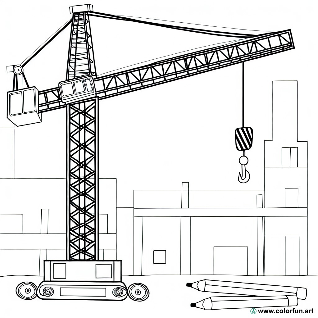 coloring page industrial crane