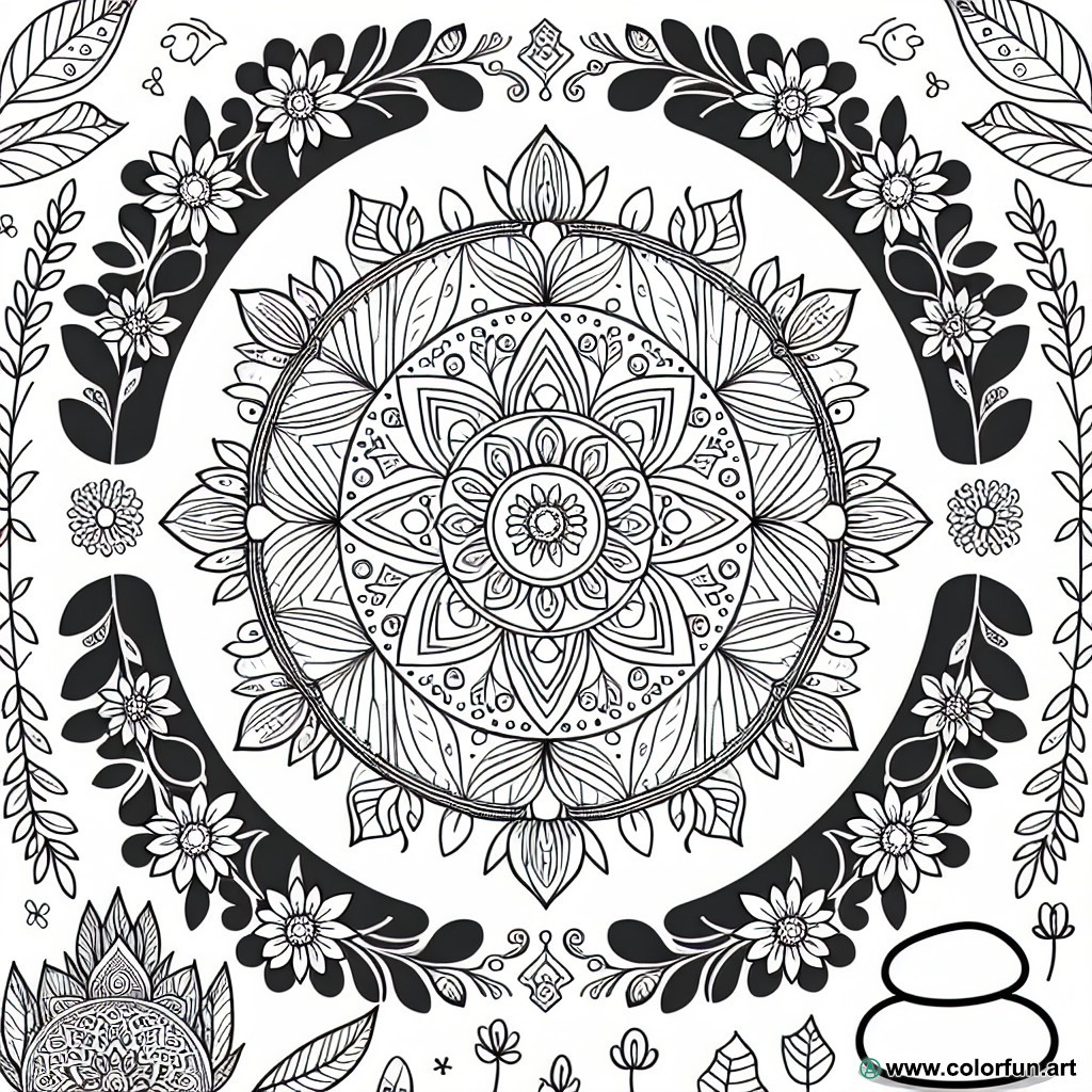 Easy zen coloring page
