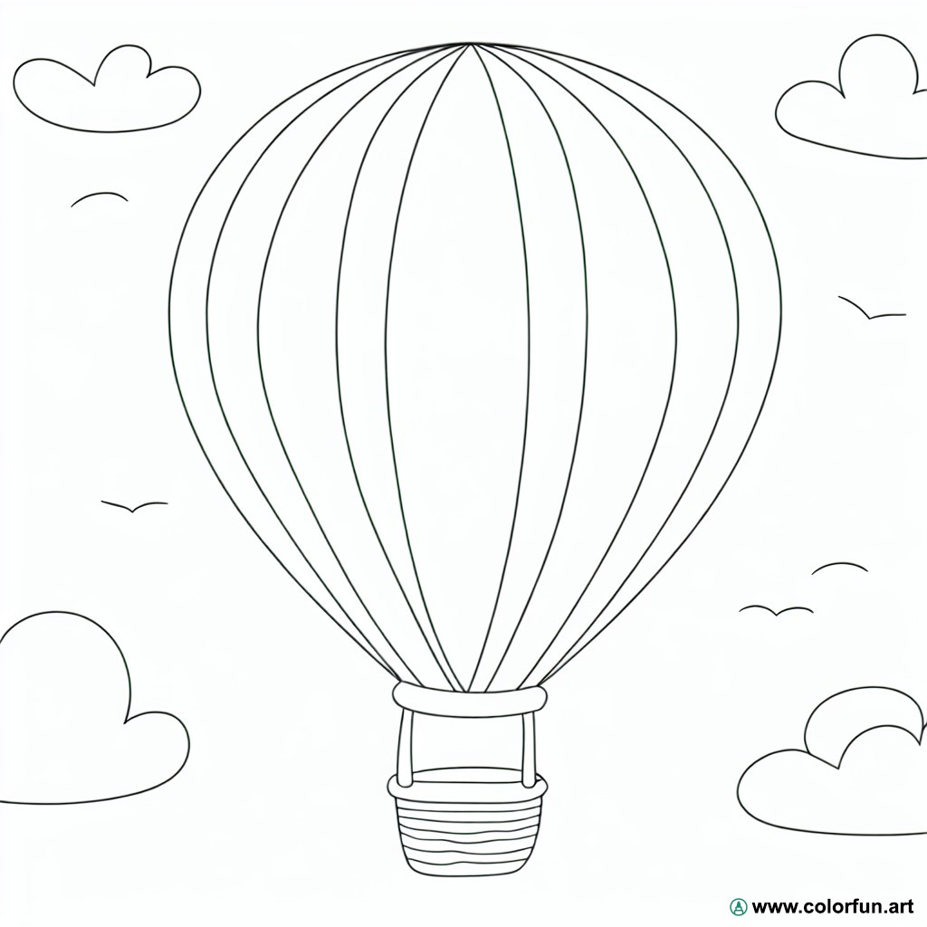 coloring page hot air balloon
