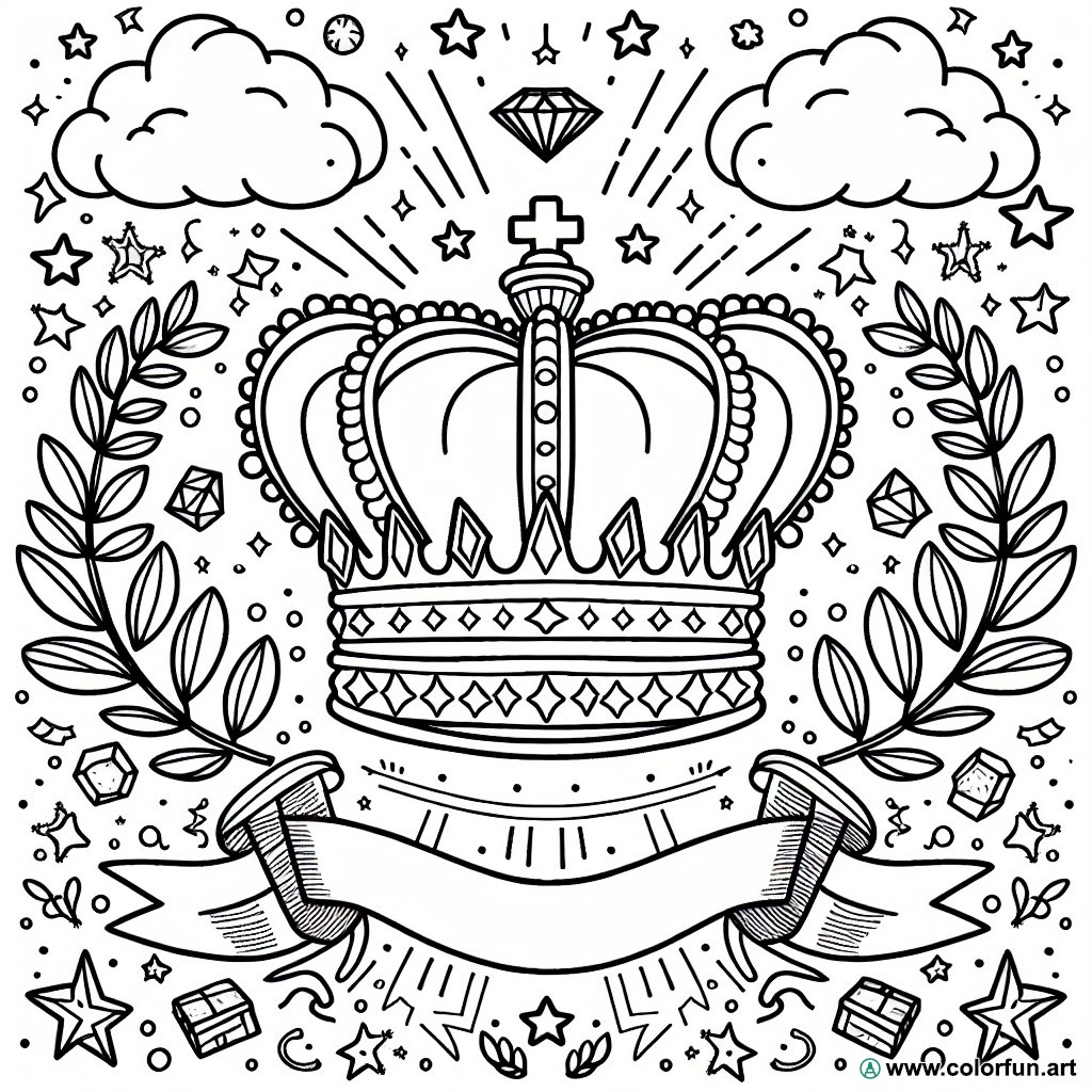 coloring page king crown