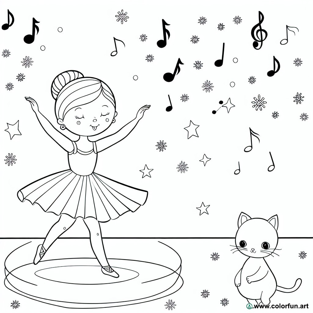 coloring page dance child