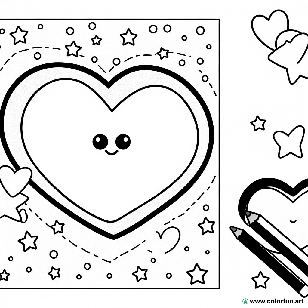 Heart emoji coloring page