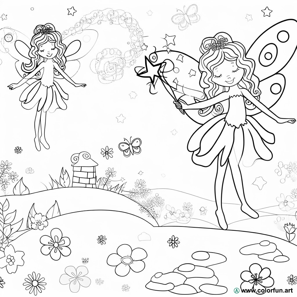 coloring page fairy Tinker Bell fairy