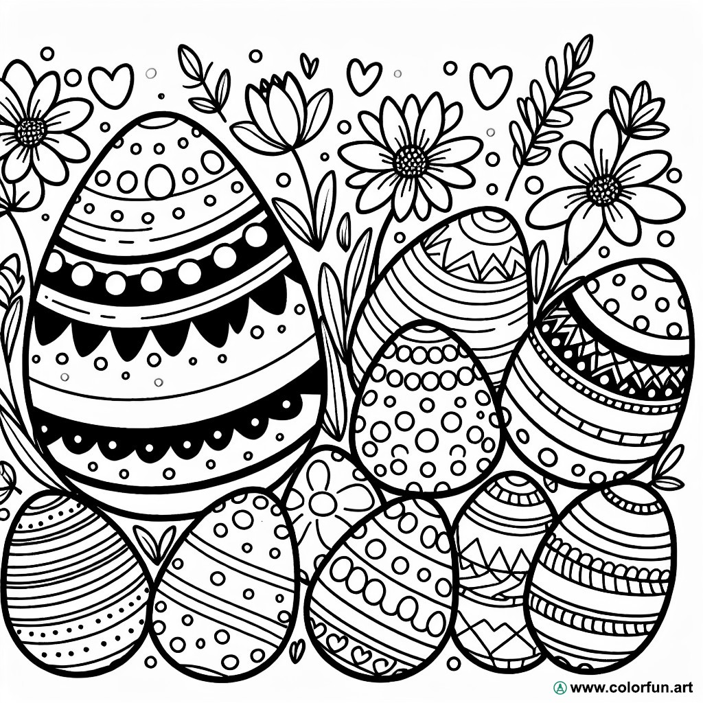 coloring page Easter eggs kindergarten