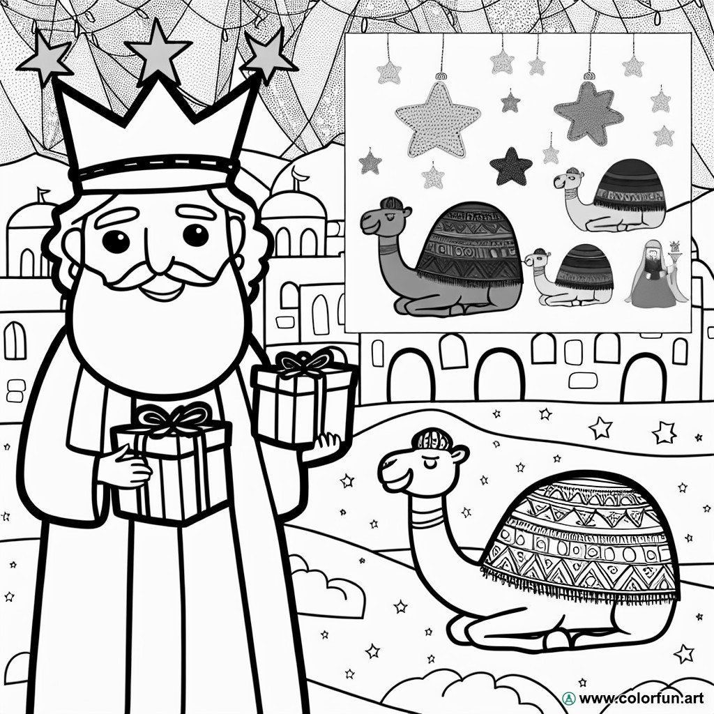 coloring page epiphany kings