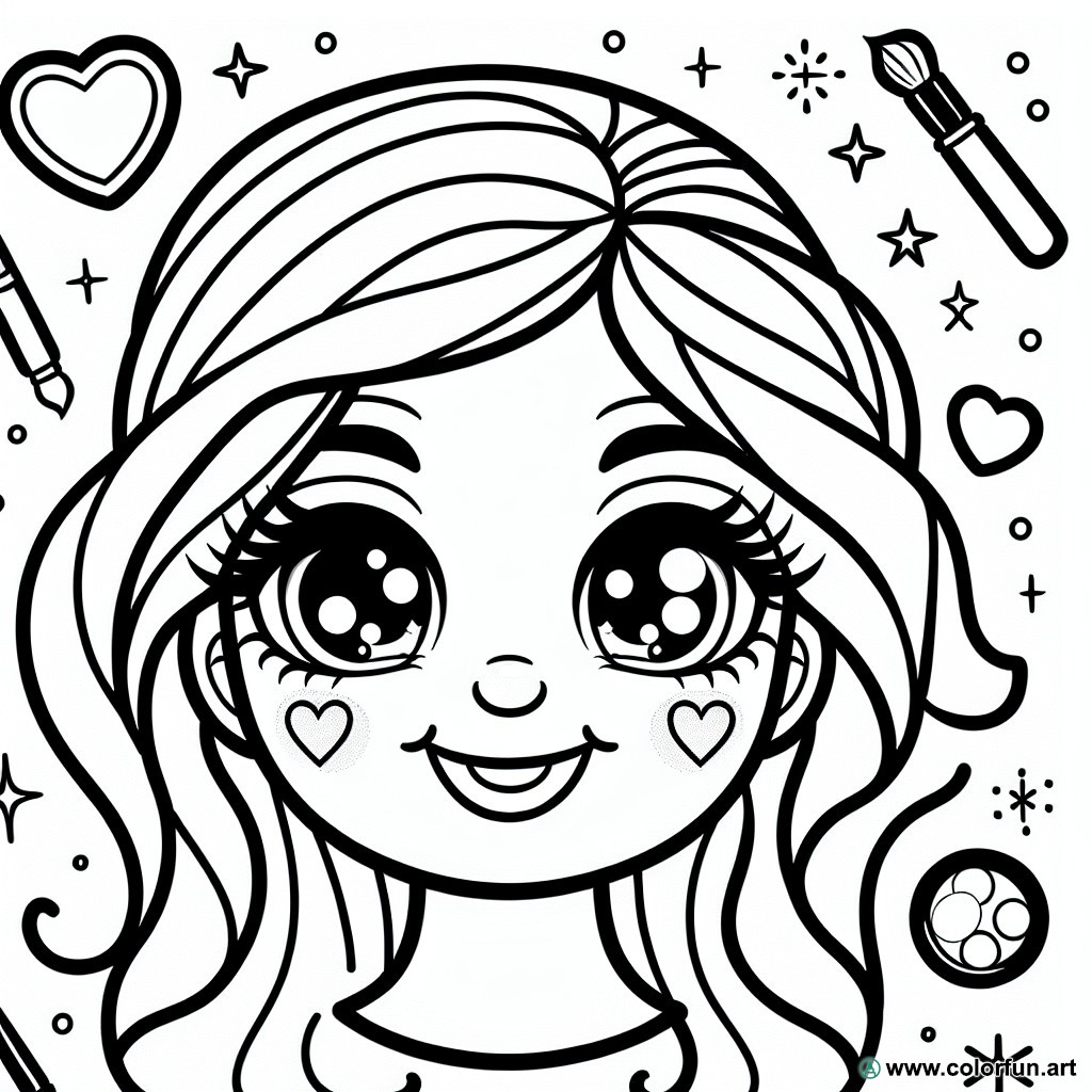 makeup face coloring page