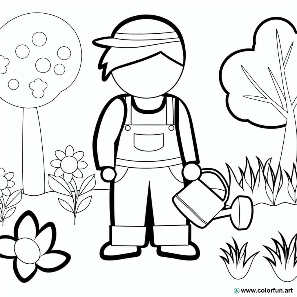 coloring page landscape gardener