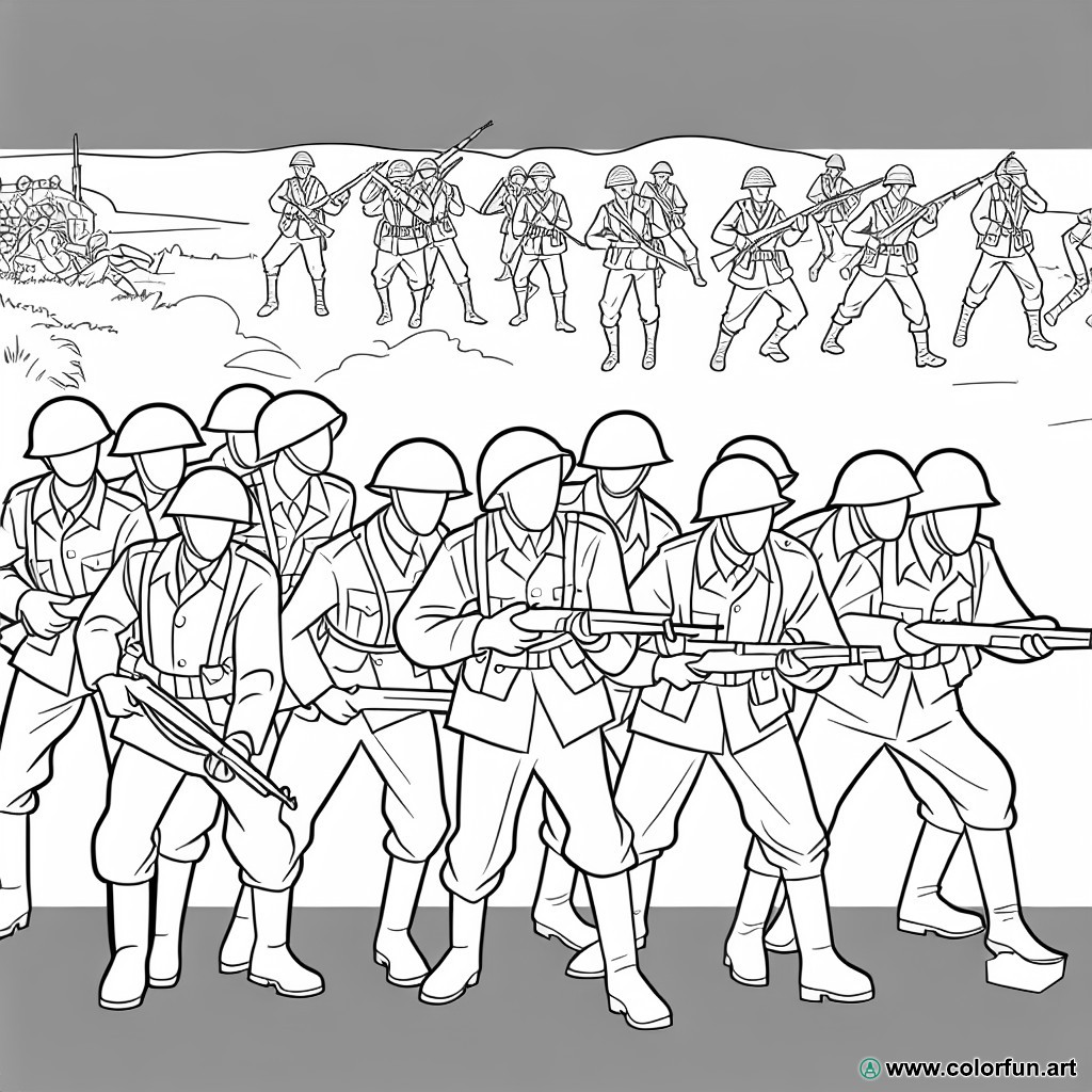 coloring page soldiers