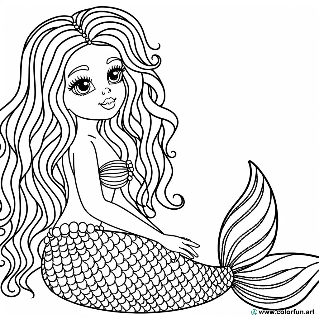 coloring page ariel the little mermaid princess