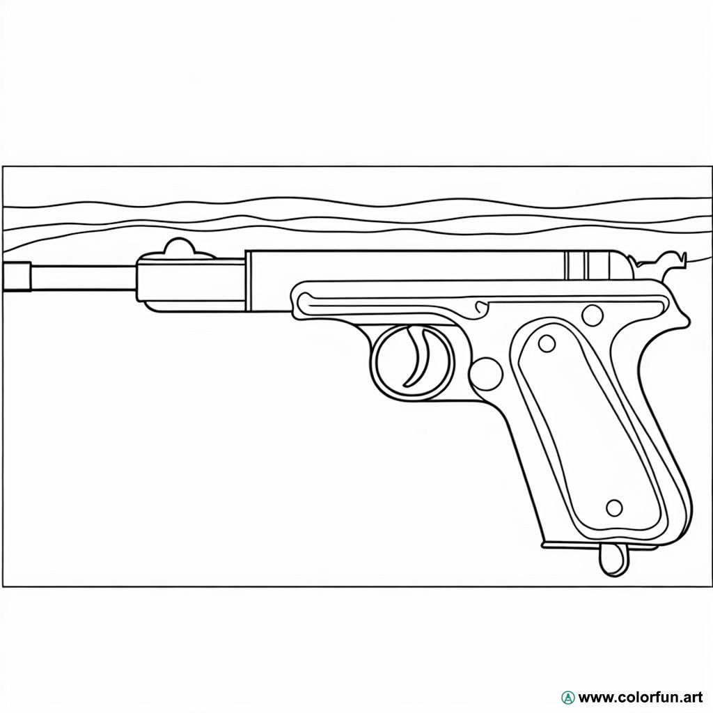 coloring page firearm
