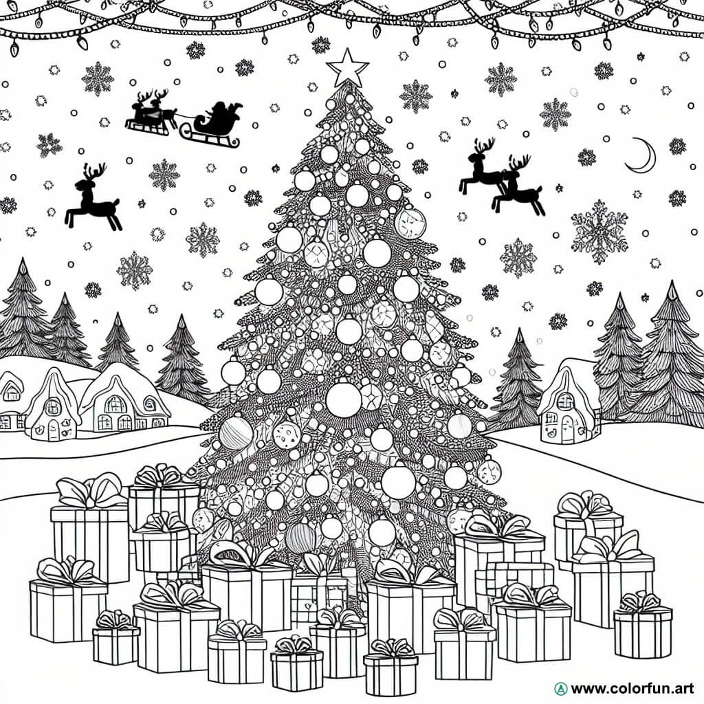 coloring page difficult christmas