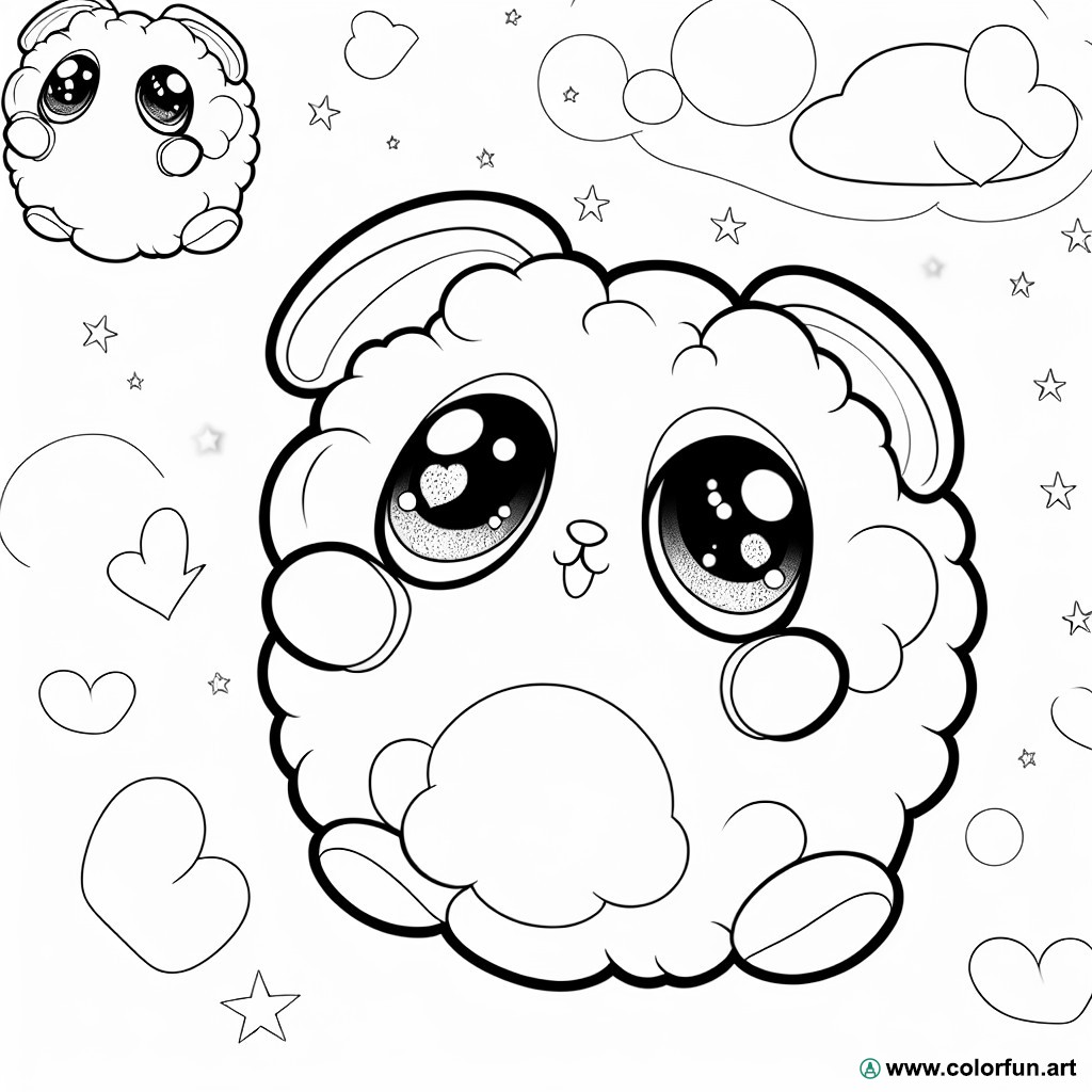 Coloring page stuffed animals