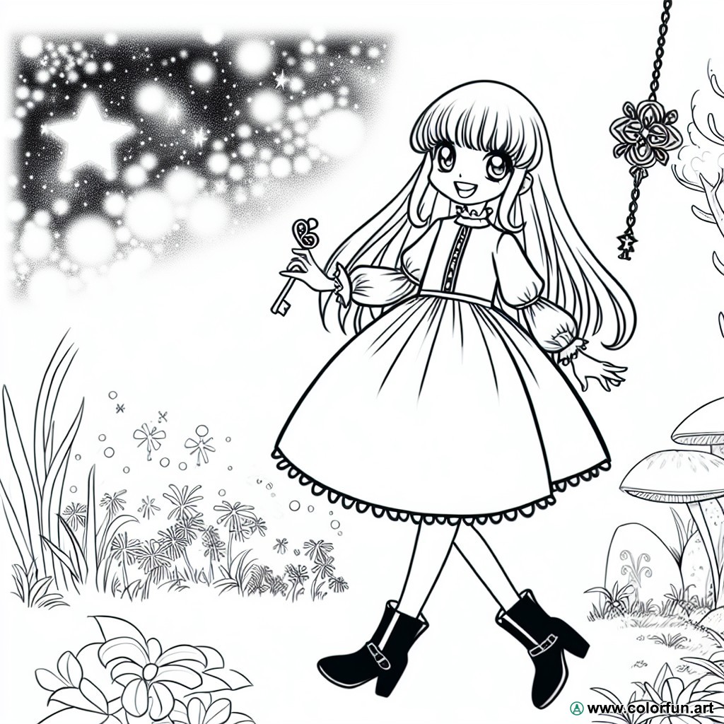 coloring page fairy tail lucy