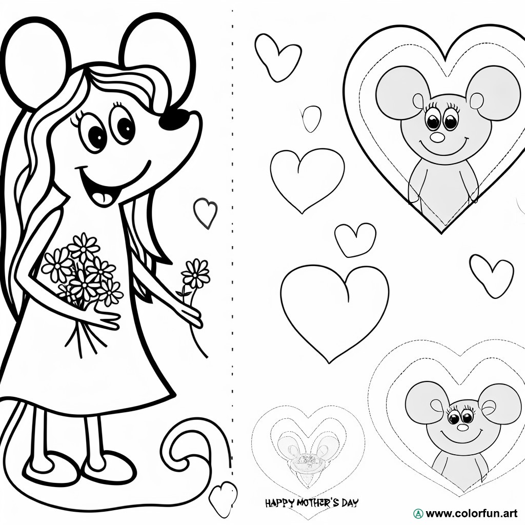 Mother's Day coloring page mom