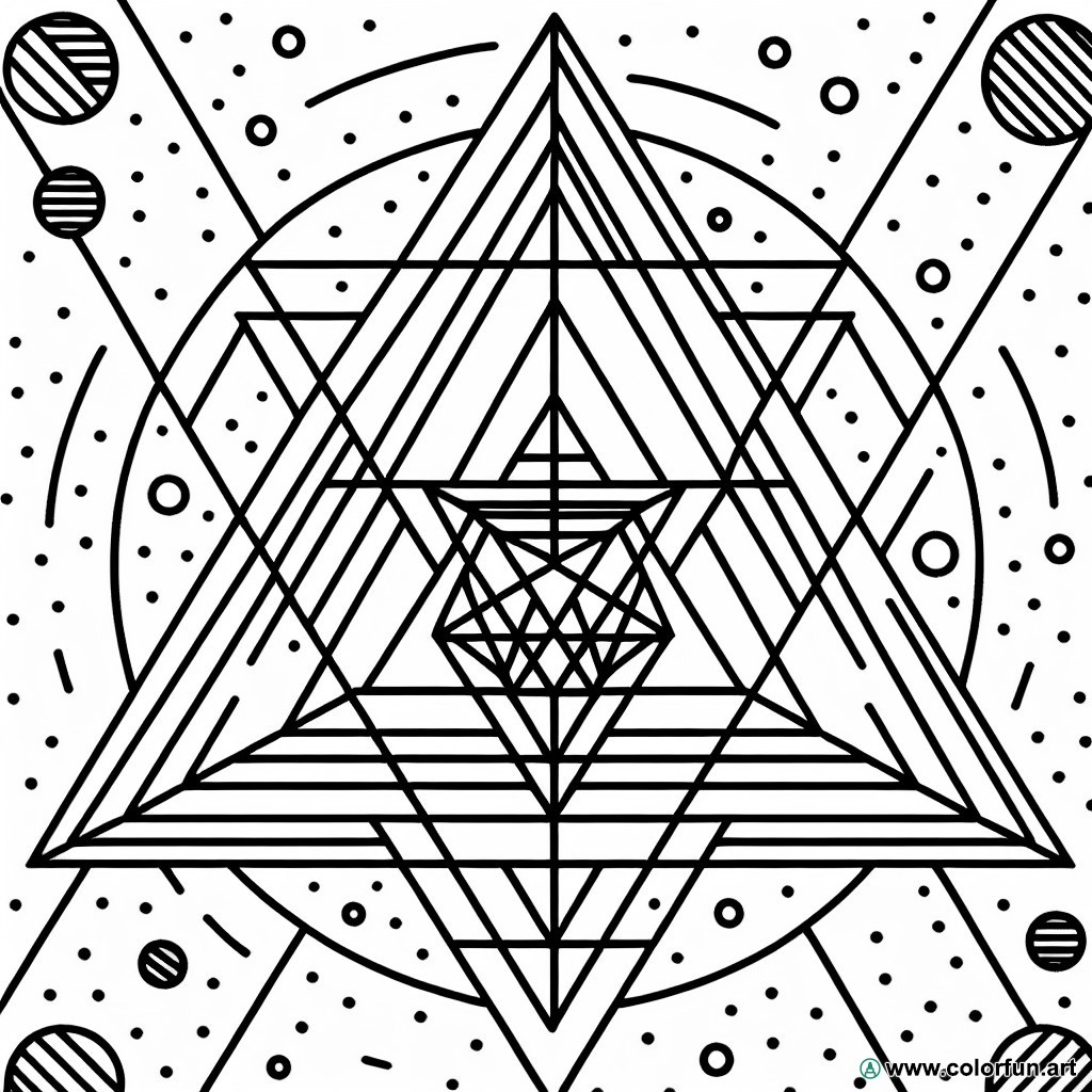abstract geometric coloring page
