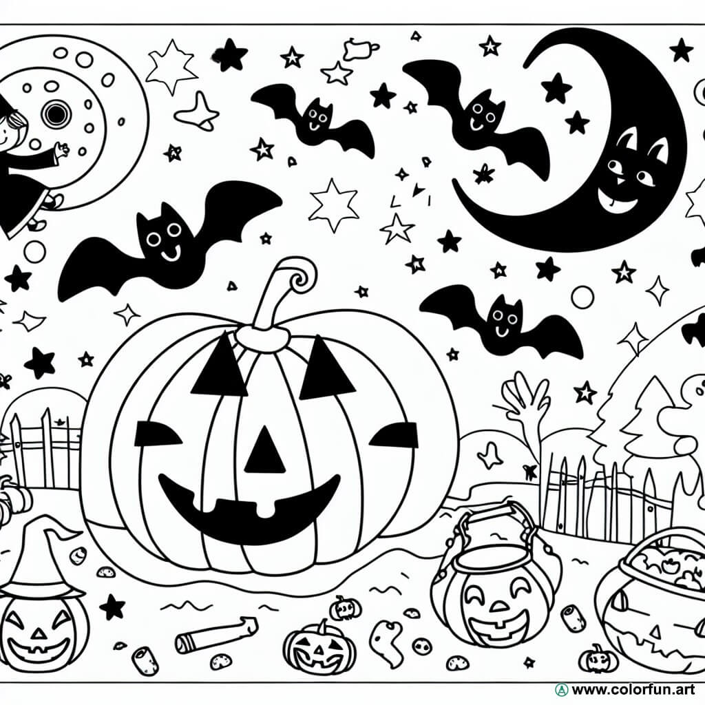 Coloring page pumpkin halloween ce1