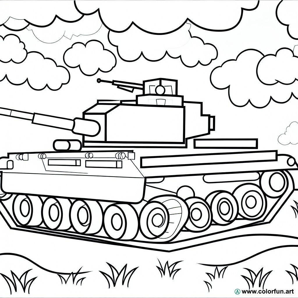 modern tank coloring page