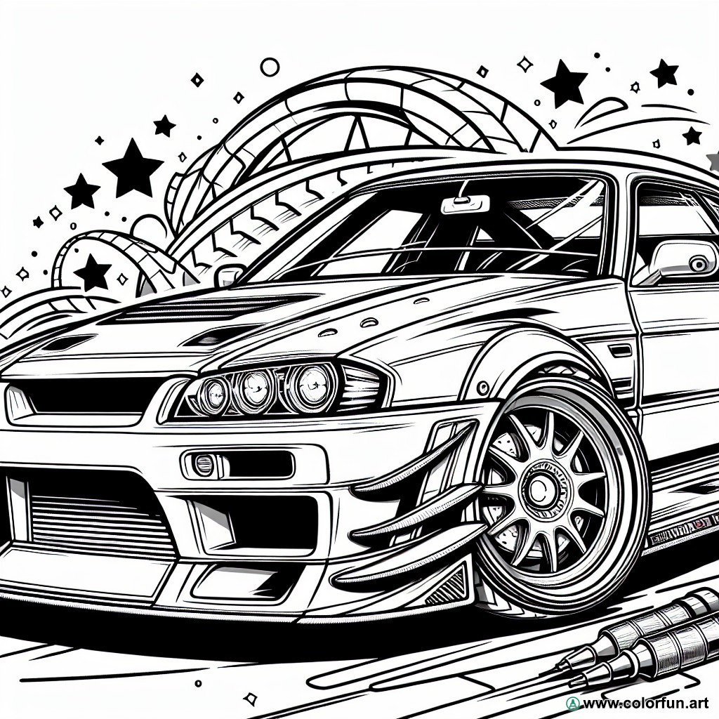 Coloring page luxury car tuning
