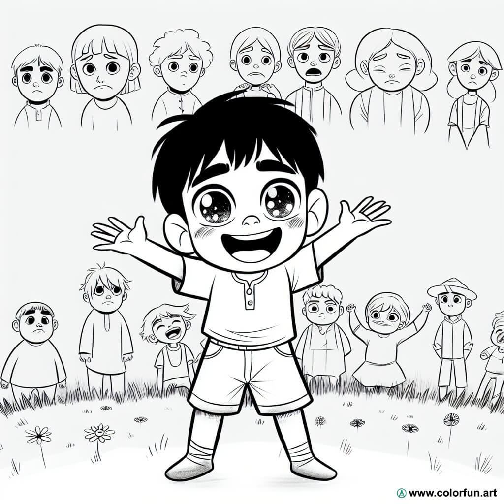 coloring page emotions characters