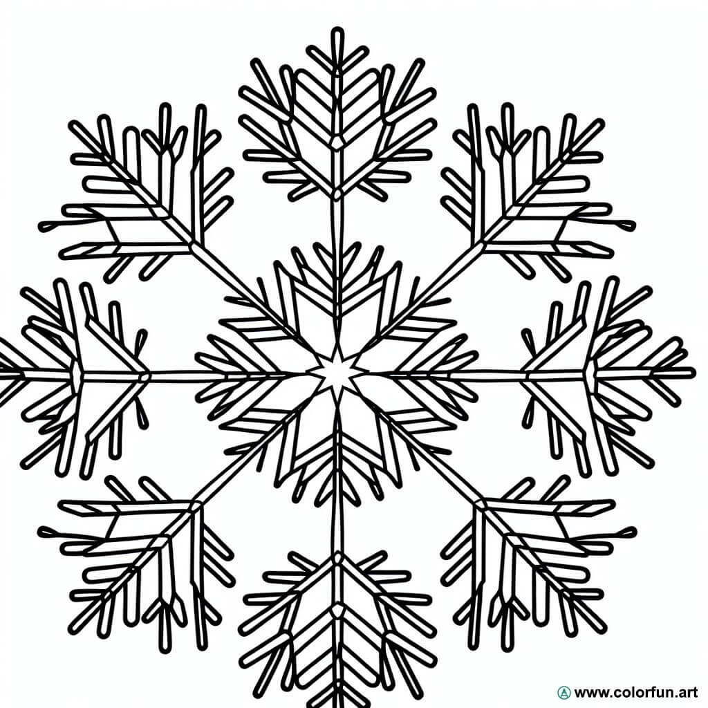 coloring page easy snowflake