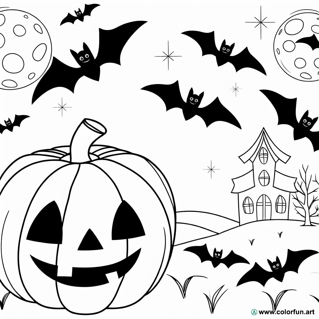 original adult Halloween coloring page