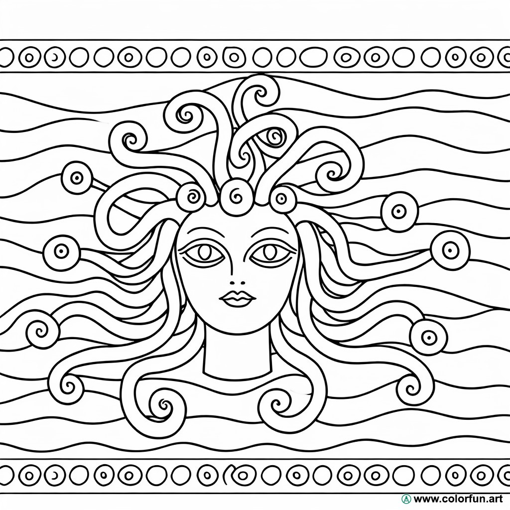 coloring page jellyfish mythology