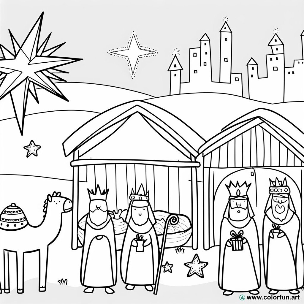 coloring page wise men