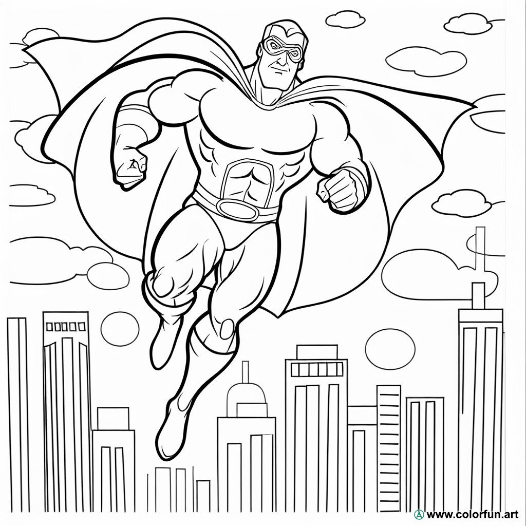 coloring page superman hero