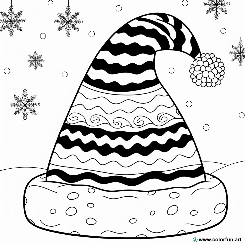 coloring page Christmas hat