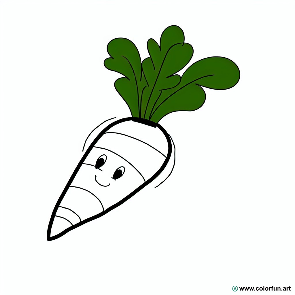coloring page cute carrots