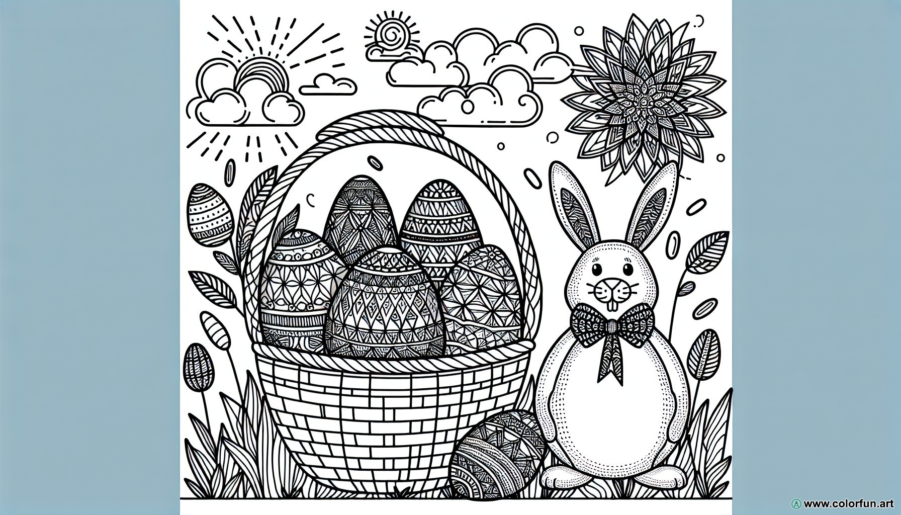 difficult Easter coloring page