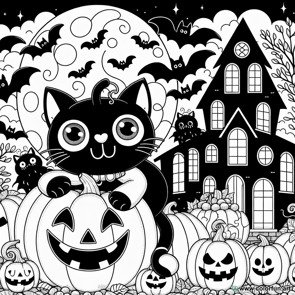 horror coloring page for kids