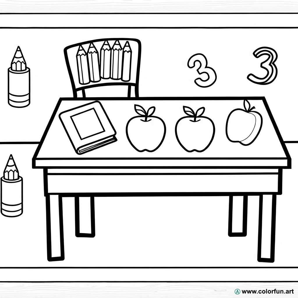 coloring page times table 3
